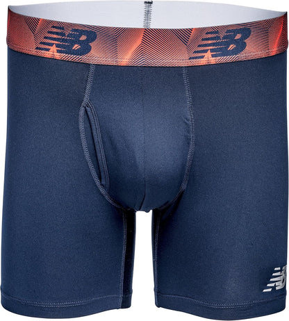 New Balance Men'S Performance Boxer Briefs with Fly, Breathable Stretch Underwear, Moisture Wicking, Soft Waistband (3 Pack)