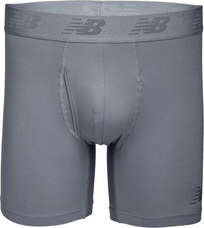 New Balance Men'S Performance Boxer Briefs with Fly, Breathable Stretch Underwear, Moisture Wicking, Soft Waistband (3 Pack)